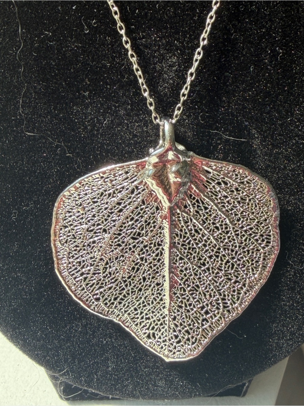 Sterling Silver Dipped Leaf Necklace - Silver Leaf Charm & Sterling Chain